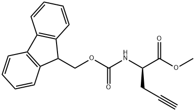 METHYL (2R)-2-{[(9H-FLUOREN-9-YLMETHOXY)CARBONYL]AMINO}PENT-4-YNOATE分子式结构图