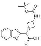 2-(2-苯并呋喃基)-2-(3-N-BOC-氨基-1-氮杂丁烷基)乙酸分子式结构图