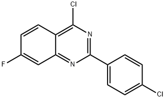 4-CHLORO-2-(4-CHLORO-PHENYL)-7-FLUORO-QUINAZOLINE分子式结构图