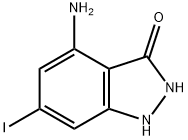 4-AMINO-3-HYDROXY-6-IODO-1H-INDAZOLE分子式结构图