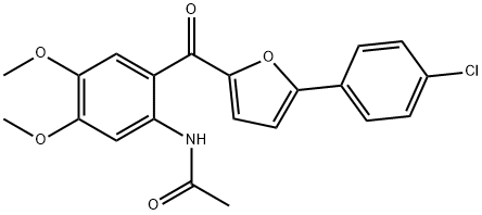 N-(2-[5-(4-CHLORO-PHENYL)-FURAN-2-CARBONYL]-4,5-DIMETHOXY-PHENYL)-ACETAMIDE分子式结构图