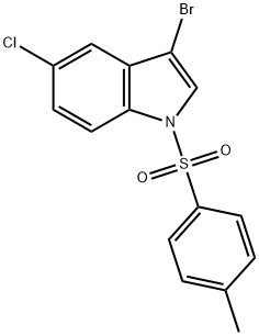 1-(对甲基苯磺酰基)-3-溴-5-氯吲哚分子式结构图