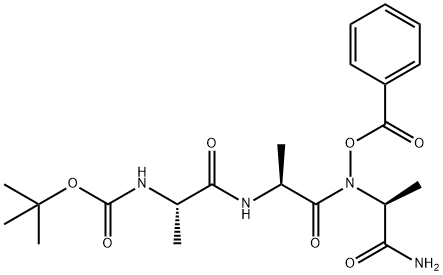 叔丁基 ((S)-1-(((S)-1-(((S)-1-氨基-1-氧代丙烷-2-基)(苯甲酰基氧基)氨基)-1-氧代丙烷-2-基)氨基)-1-氧代丙烷-2-基)氨基甲酸酯分子式结构图