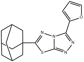 3-(furan-2-yl)-6-(tricyclo[3.3.1.1~3,7~]dec-1-yl)[1,2,4]triazolo[3,4-b][1,3,4]thiadiazole分子式结构图