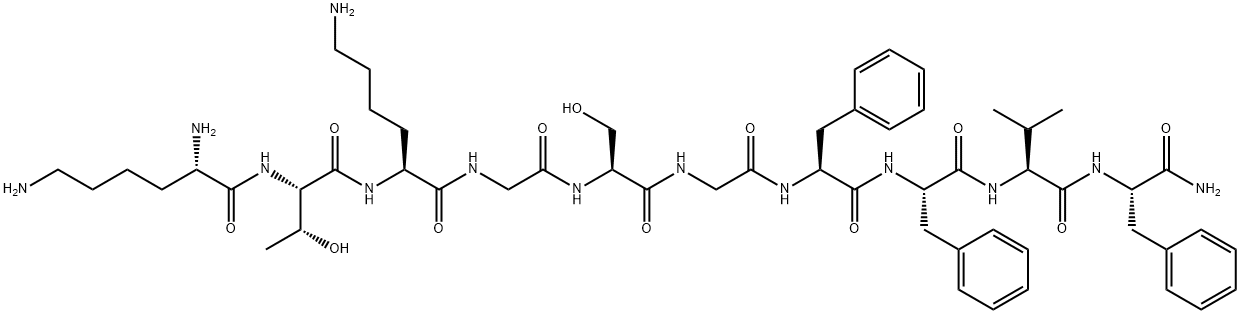 H-LYS-THR-LYS-GLY-SER-GLY-PHE-PHE-VAL-PHE-NH2分子式结构图