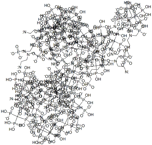 tridecaammonium hydrogen [[(phosphonatomethyl)imino]bis[ethylene[(phosphonatomethyl)imino]ethylenenitrilobis(methylene)]]tetrakisphosphonate分子式结构图