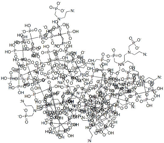 undecasodium hydrogen [ethane-1,2-diylbis[[(phosphonatomethyl)imino]ethane-2,1-diylnitrilobis(methylene)]]tetrakisphosphonate分子式结构图