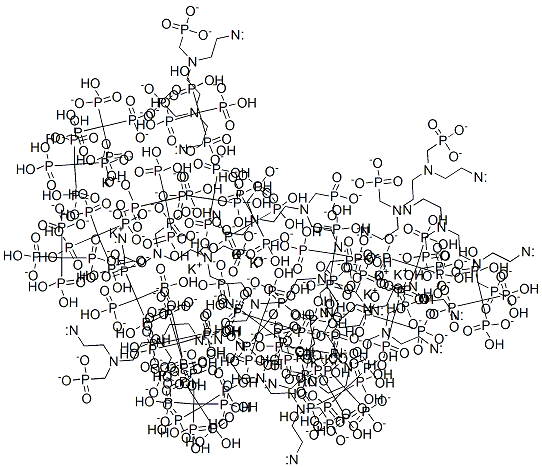 undecapotassium hydrogen [ethane-1,2-diylbis[[(phosphonatomethyl)imino]ethane-2,1-diylnitrilobis(methylene)]]tetrakisphosphonate分子式结构图