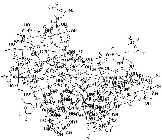 undecaammonium hydrogen [ethane-1,2-diylbis[[(phosphonatomethyl)imino]ethane-2,1-diylnitrilobis(methylene)]]tetrakisphosphonate分子式结构图