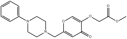 methyl ({4-oxo-6-[(4-phenylpiperazin-1-yl)methyl]-4H-pyran-3-yl}oxy)acetate分子式结构图