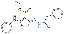 3-Furancarboxylic  acid,  4,5-dihydro-4-[(phenylacetyl)hydrazono]-2-(phenylamino)-,  ethyl  ester  (9CI)分子式结构图