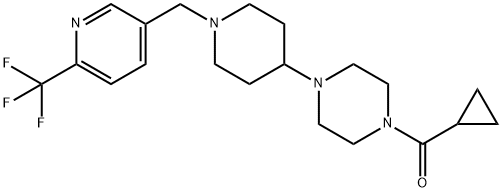 1-(CYCLOPROPYLCARBONYL)-4-(1-([6-(TRIFLUOROMETHYL)PYRIDIN-3-YL]METHYL)PIPERIDIN-4-YL)PIPERAZINE分子式结构图