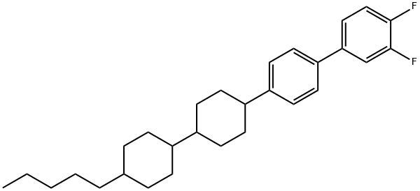 3,4-二氟-4'-(4'-戊基[1,1'-联环己烷]-4-基)-1,1'-联苯分子式结构图