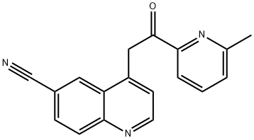 4-[2-(6-甲基-2-吡啶基)-2-氧代乙基]-6-喹啉甲腈分子式结构图