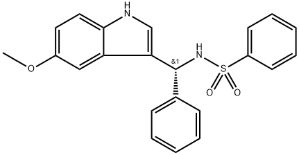 N-[(5-methoxy-1H-indol-3-yl)-phenyl-methyl]-benzenesulfonamide分子式结构图