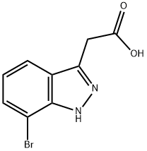 2-(7-溴-1H-吲唑-3-基)乙酸分子式结构图