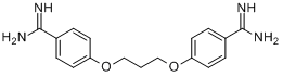普罗帕脒;丙烷脒;丙氧苯脒;4,4'-(1,3-丙二氧基)二苯甲脒分子式结构图