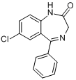 去甲西泮;7-氯-1,3-二氢-5-苯基-2H-1,4-苯并二氮杂卓-2-酮分子式结构图