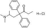 盐酸美沙酮;4,4-二苯基-6-(二甲氨基)-3-庚酮盐酸盐分子式结构图