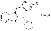 盐酸氯咪唑;1-[(4-氯苯基)甲基]-2-(吡咯烷-1-基甲基)苯并咪唑盐酸盐分子式结构图