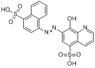 8-羟基-7-((4-磺酸基-1-萘)偶氮)喹啉-5-磺酸分子式结构图