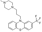 三氟拉嗪;10-[3-(4-甲基哌嗪-1-基丙基]-2-三氟甲基-10H-吩噻嗪分子式结构图