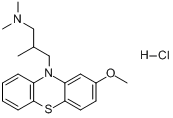 左美丙嗪盐酸盐;10-(3-二甲基氨基-2-甲基丙基)-2-甲氧基吩噻嗪盐酸盐分子式结构图