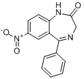 硝西泮;5-苯基-7-硝基-1,3-二氢-2H-1,4-苯并二氮卓-2-酮分子式结构图
