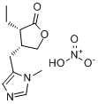 硝酸毛果芸香碱;(3S,4R)-3-乙基二氢-4-[(1-甲基-1H-咪唑-5-基)甲基]-2(3H)-呋喃酮硝酸盐分子式结构图