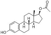 17beta-雌二醇17-乙酸酯;1,3,5(10)-雌甾三烯-3,17b-二醇17-乙酸酯分子式结构图