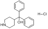 盐酸苯哌醇;二苯哌啶甲醇盐酸盐;alpha,alpha-二苯基-4-哌啶甲醇盐酸盐分子式结构图