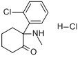 盐酸氯氨酮;(+/-)-2-(2-氯苯基)-2-(甲基氨基)环己酮盐酸盐分子式结构图