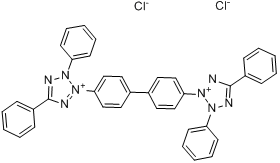 氯化新四唑;3,3'-(4,4'-联苯基)双(2,5-二苯基-2H-四唑鎓氯化物)分子式结构图