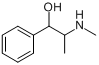 麻黄碱;左旋麻黄碱;麻黄素;(1R,2S)-2-甲氨基-苯丙烷-1-醇分子式结构图