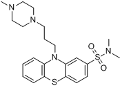 硫丙拉嗪;氨砜拉嗪;磺丙拉嗪;N,N-二甲基-10-[3-(4-甲基哌嗪-1-基)丙基]吩噻嗪-2-磺酰胺分子式结构图