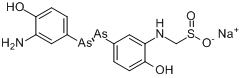 胂凡纳明;新苯纳胂;[[5-(3-氨基-4-羟基苯基)偶砷-2-羟基苯基]氨基]甲亚磺酸钠分子式结构图