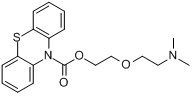 地美索酯;10H-吩噻嗪-10-羧酸2-[2-(二甲氨基)乙氧基]乙基酯分子式结构图