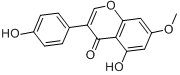 樱黄素;5,4'-二羟基-7-甲氧基异黄酮分子式结构图