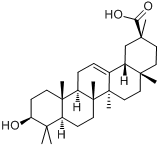 11-脱氧-18beta-甘草亭酸;(3beta,20beta)-3-羟基齐墩果-12-烯-29-酸分子式结构图