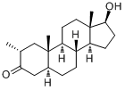 屈他雄酮;(2a,5a,17b)-17-羟基-2-甲基雄烷-3-酮分子式结构图