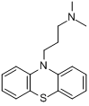 丙嗪;N,N-二甲基-3-(10H-吩噻嗪-10-基)丙-1-胺分子式结构图