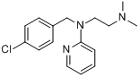 氯吡拉敏;氯吡胺;2-[(4-氯苄基)[2-(二甲基氨基)乙基]氨基]吡啶分子式结构图