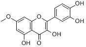 鼠李素;3,5,3',4'-四羟基-7-甲氧基黄酮分子式结构图