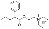 戊沙溴铵;二乙基(甲基)(2-(3-甲基-2-苯基戊酰氧基)乙基)溴化铵分子式结构图