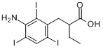 碘番酸;碘泛酸;三碘氨苯乙基丙酸;2-乙基-3-(3-氨基-2,4,6-三碘苯)丙酸分子式结构图