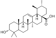 3-表熊果酸;(3alpha)-3-羟基乌苏-12-烯-28-酸分子式结构图